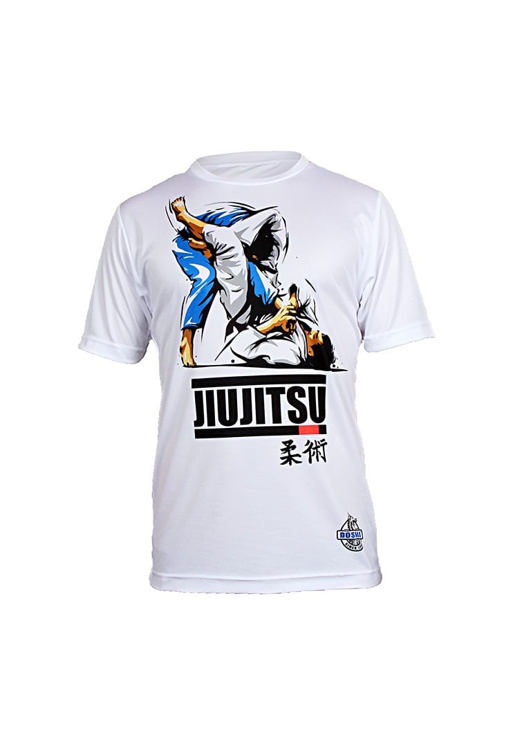 Dosmai Dijital Baskılı Jiu Jitsu Bisiklet Yaka Spor T-Shirt JIT008 XS - Beyaz