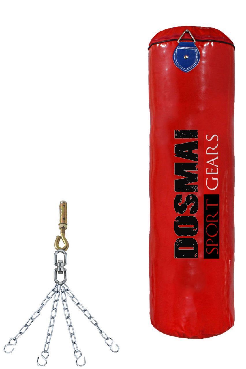 Dosmai Asma Aparatlı Ev Tipi Boks Kum Torbası 150*40 cm KT524 Kırmızı