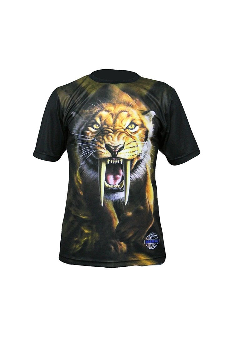 Dosmai Dijital Baskılı Kung-fu Kılıç Diş Bisiklet Yaka Spor T-Shirt KFT097 XXL