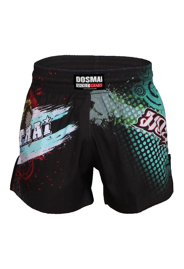 Dosmai Dijital Baskılı Muay Thai Spor Şort MTS211 L - Siyah