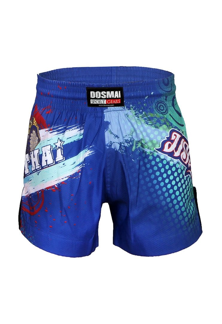 Dosmai Dijital Baskılı Muay Thai Spor Şort MTS211 XS - Mavi