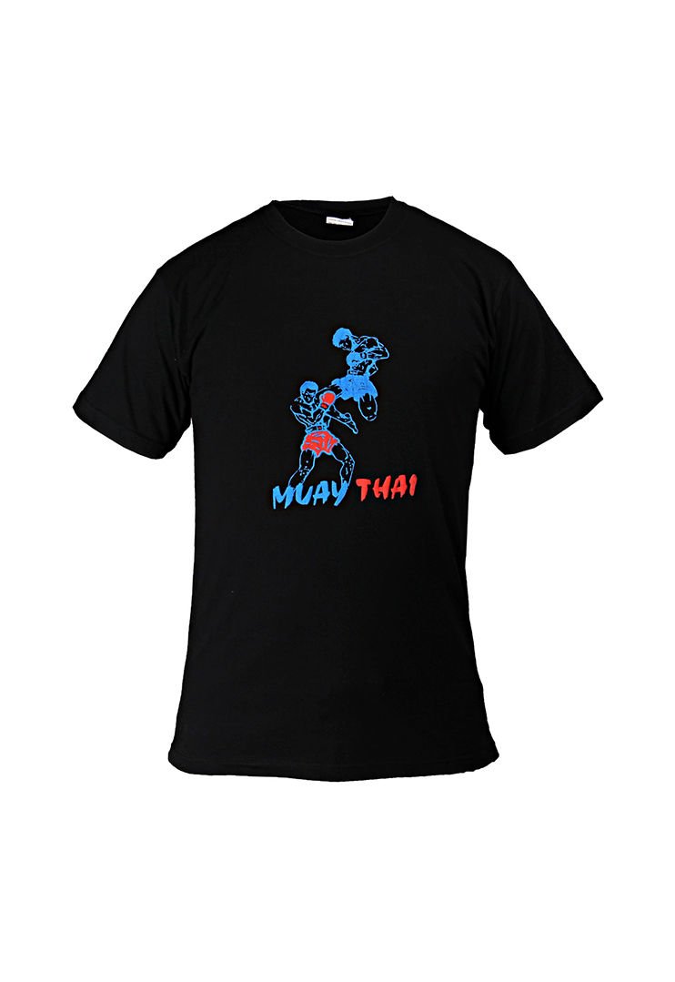 Dosmai Muay Thai Baskılı Antrenman Tişörtü Spor T-Shirt MTT138 Siyah - XS