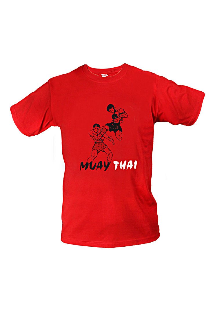 Dosmai Muay Thai Baskılı Antrenman Tişörtü Spor T-Shirt MTT138 Kırmızı - S