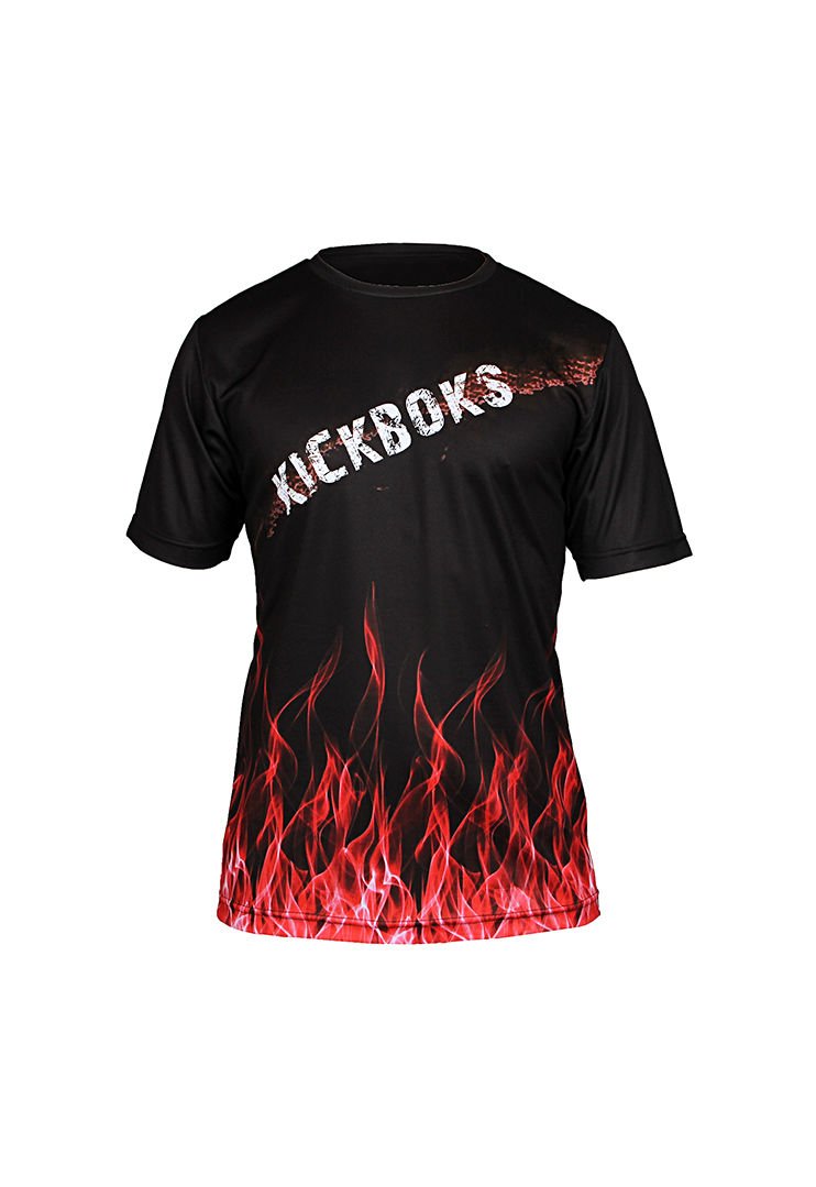 Dosmai Dijital Baskılı Kick Boks Bisiklet Yaka Spor T-Shirt KBT083 L - Kırmızı