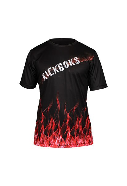 Dosmai Dijital Baskılı Kick Boks Bisiklet Yaka Spor T-Shirt KBT083 XL - Kırmızı
