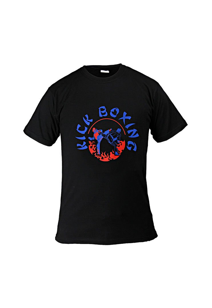 Dosmai Kick Boks Baskılı Antrenman Tişörtü Spor T-Shirt KB842 Siyah - L