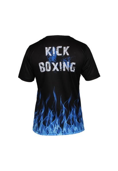 Dosmai Dijital Baskılı Kick Boks Bisiklet Yaka Spor T-Shirt KBT083 L - Mavi