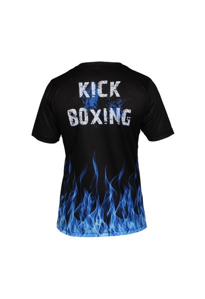 Dosmai Dijital Baskılı Kick Boks Bisiklet Yaka Spor T-Shirt KBT083 XL - Mavi