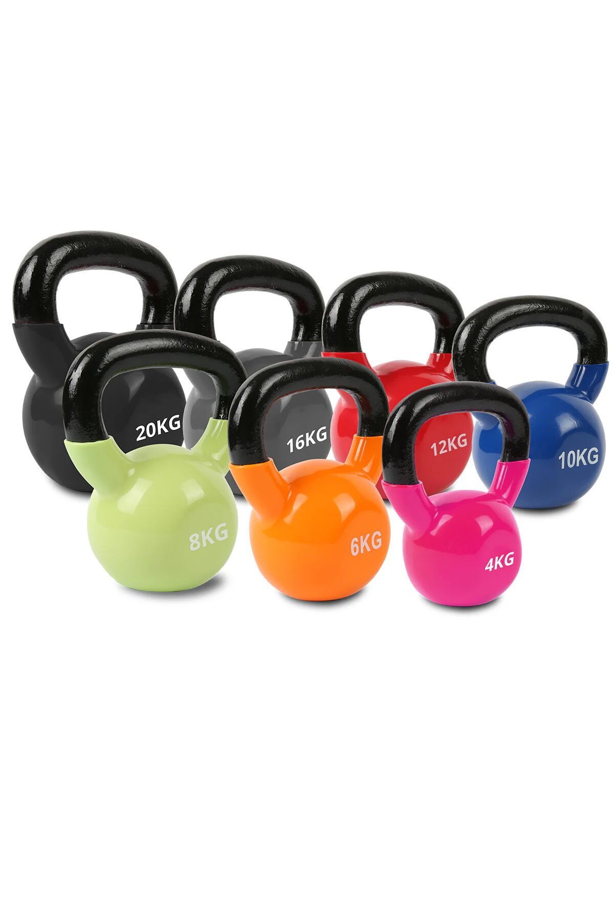 Kettlebell Seti 76 kg Kauçuk Kaplama