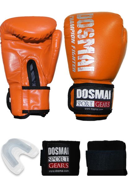 Dosmai Esquize Boks Eldiveni Boks Dişlik Boks Bandaj Seti Turuncu - 4 oz