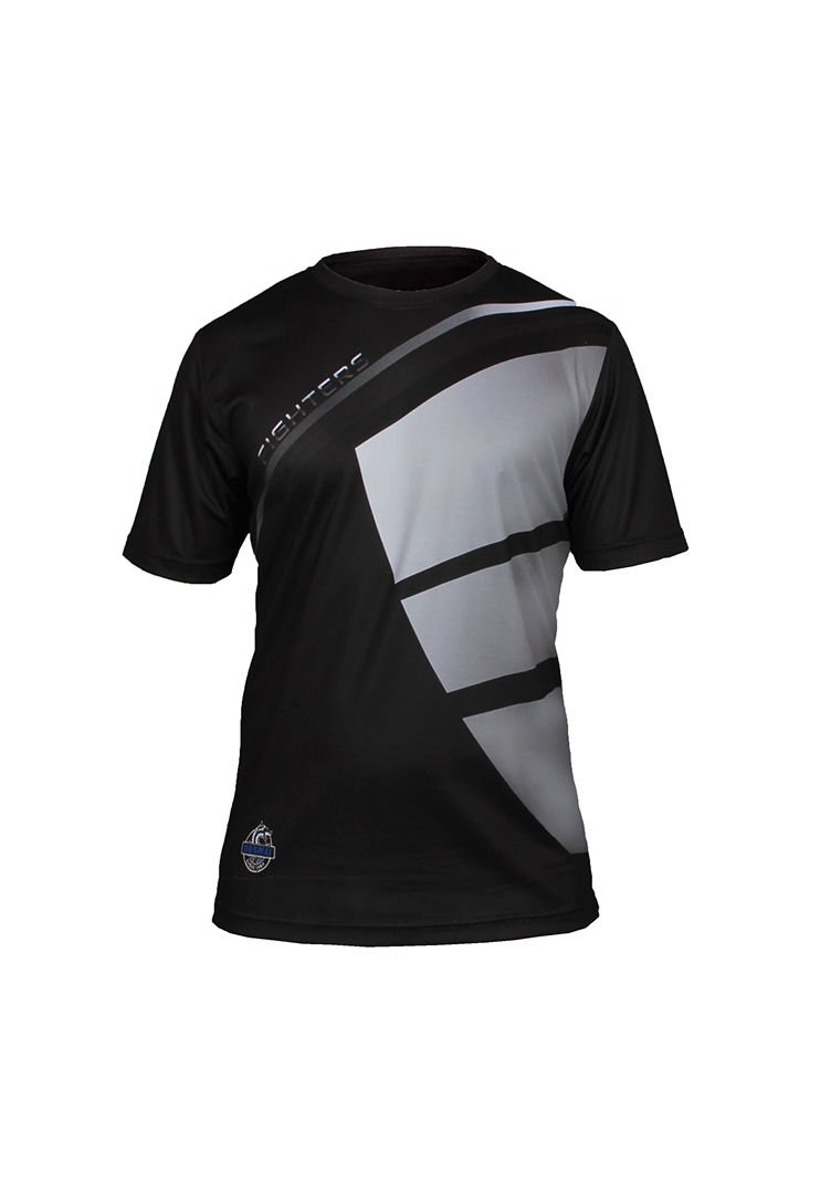 Dosmai Dijital Baskılı Fighters Bisiklet Yaka Spor T-Shirt FGT152 XL - Siyah