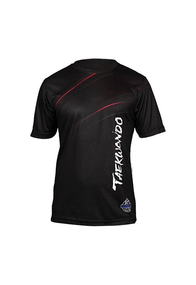 Dosmai Dijital Baskılı Taekwondo Bisiklet Yaka Spor T-Shirt TKT154 Siyah - XL