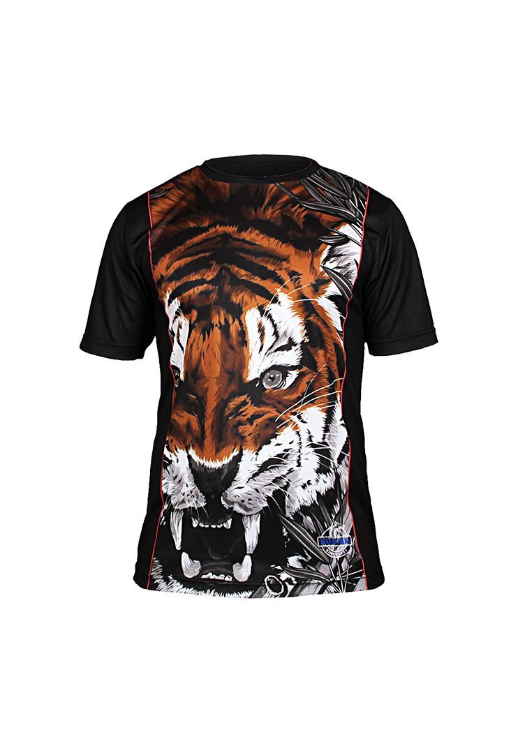 Dosmai Dijital Baskılı Tiger Bisiklet Yaka Spor T-Shirt FGT063 S