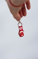 Dosmai Mini Boks Eldiveni El Yapımı Türk Bayrağı Baskılı Anahtarlık ABE997-B