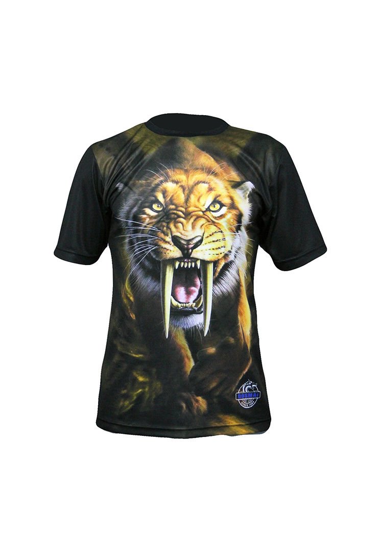 Dosmai Dijital Baskılı Kung-fu Kılıç Diş Bisiklet Yaka Spor T-Shirt KFT097 XXL