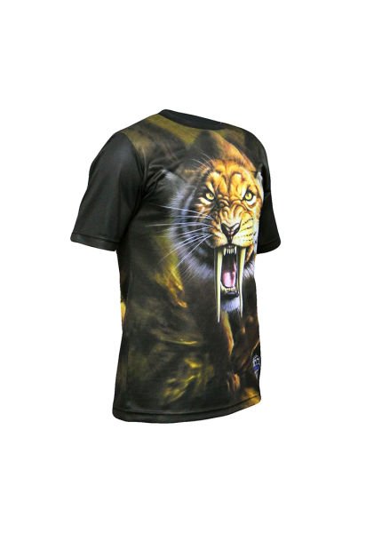 Dosmai Dijital Baskılı Kung-fu Kılıç Diş Bisiklet Yaka Spor T-Shirt KFT097 XXL