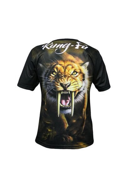 Dosmai Dijital Baskılı Kung-fu Kılıç Diş Bisiklet Yaka Spor T-Shirt KFT097 S