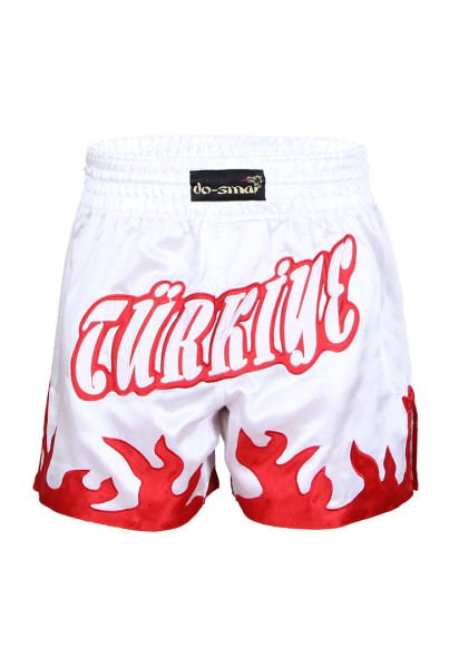 Dosmai Türkiye Nakışlı Boks Spor Şort BKS218 Beyaz - L