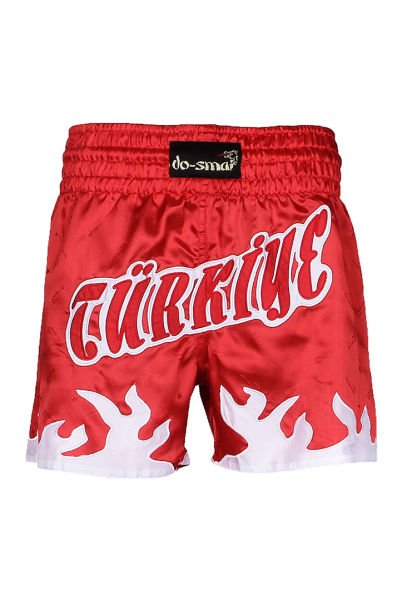 Dosmai Türkiye Nakışlı Boks Spor Şort BKS218 Kırmızı - XXL
