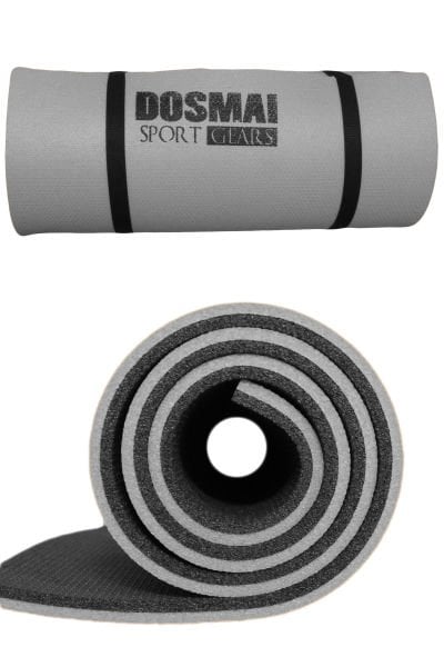 Dosmai 16 Mm Taşıma Askılı Çift Taraflı Iki Renk Kamp Pilates Minderi Yoga Matı MN903 Gri