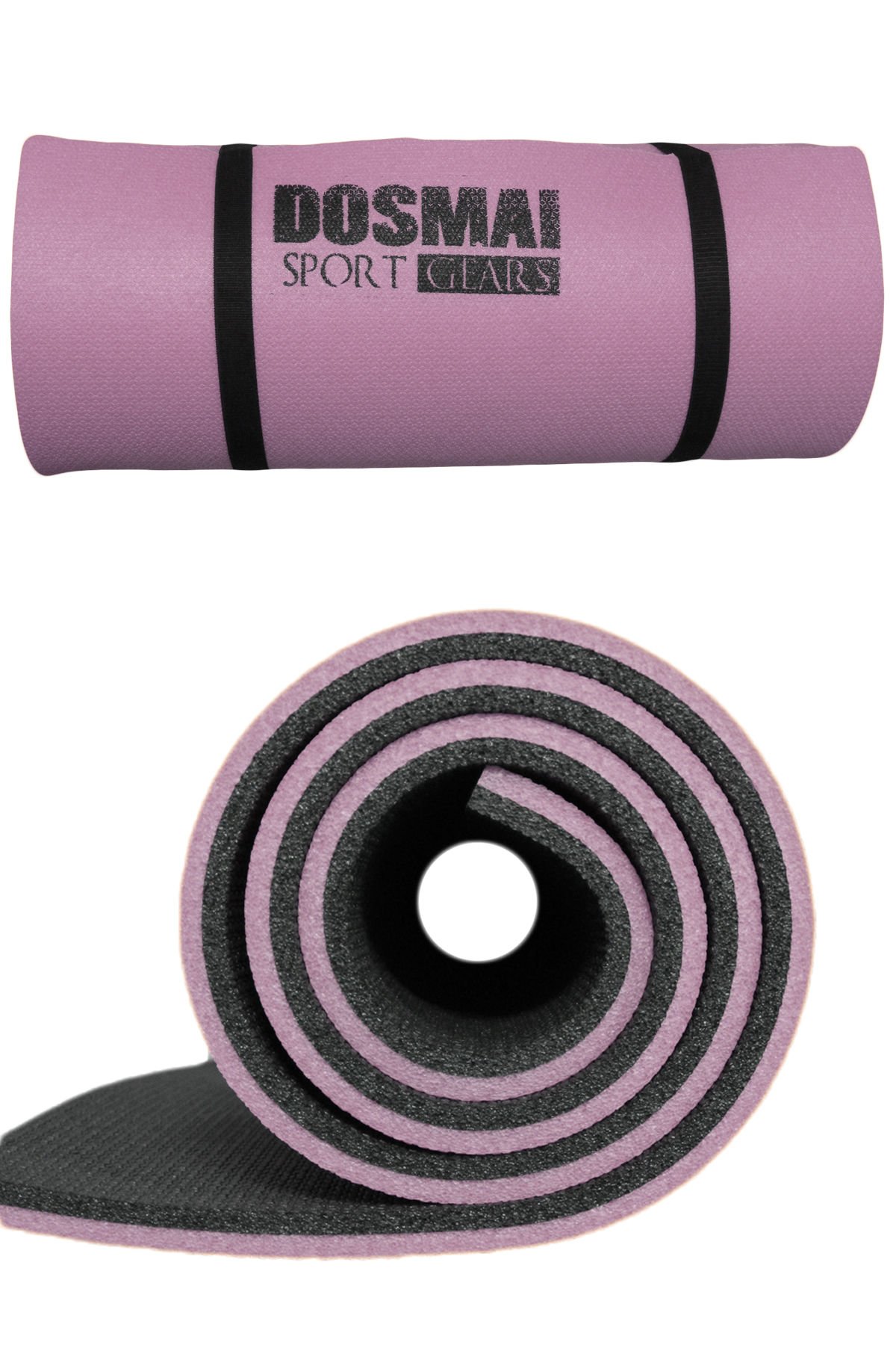 Dosmai 16 Mm Taşıma Askılı Çift Taraflı Iki Renk Kamp Pilates Minderi Yoga Matı MN903 Lila