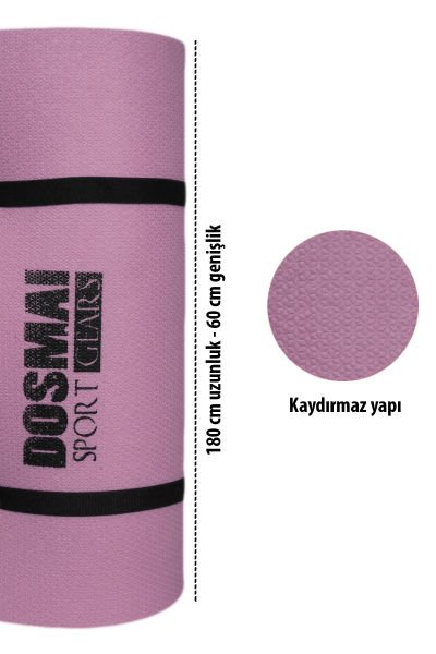 Dosmai 16 Mm Taşıma Askılı Çift Taraflı Iki Renk Kamp Pilates Minderi Yoga Matı MN903 Lila