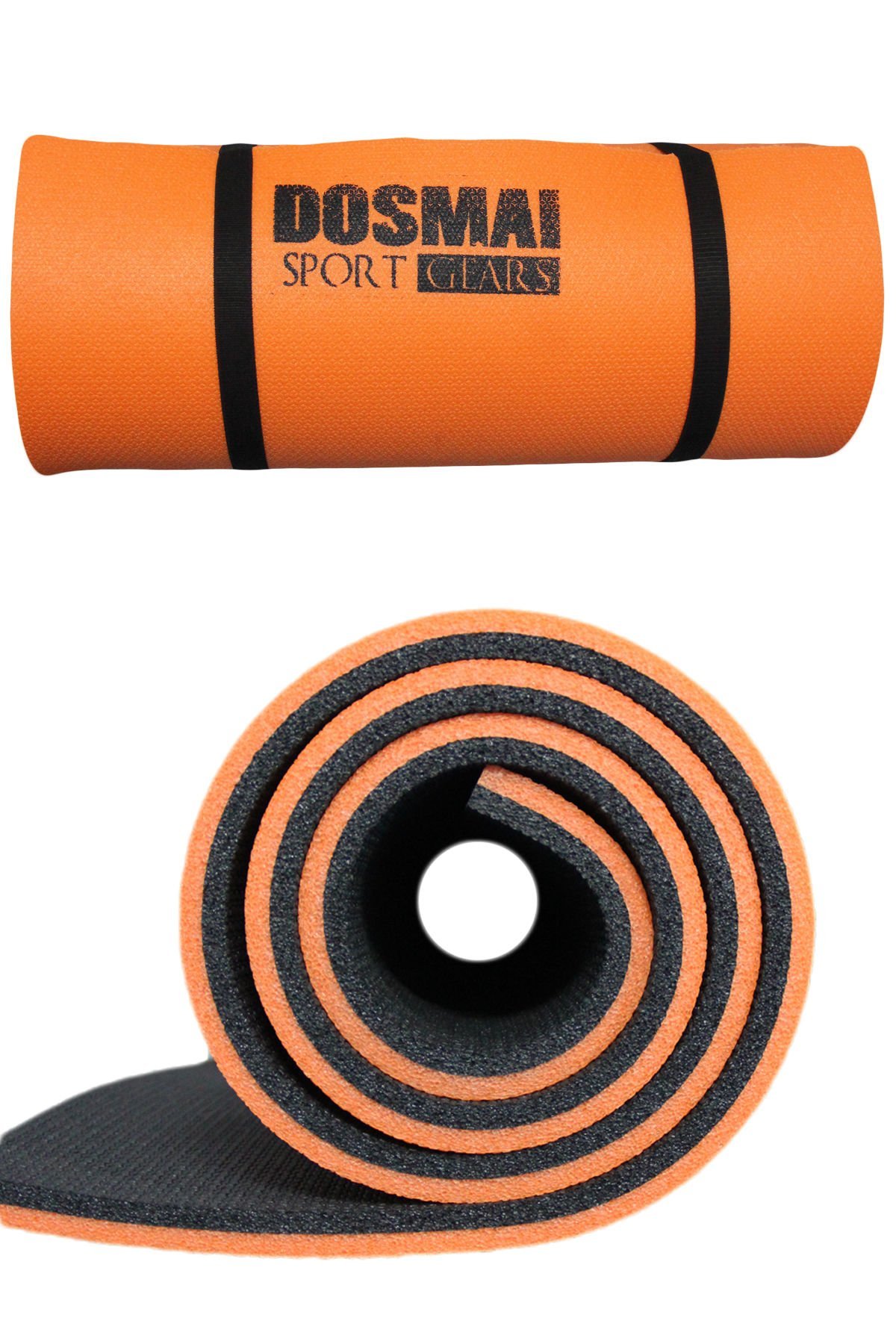 Dosmai 16 Mm Taşıma Askılı Çift Taraflı Iki Renk Kamp Pilates Minderi Yoga Matı MN903 Turuncu