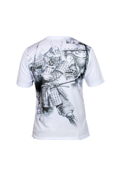Dosmai Dijital Baskılı Aikido Bisiklet Yaka Spor T-Shirt AIT006 Beyaz - XS