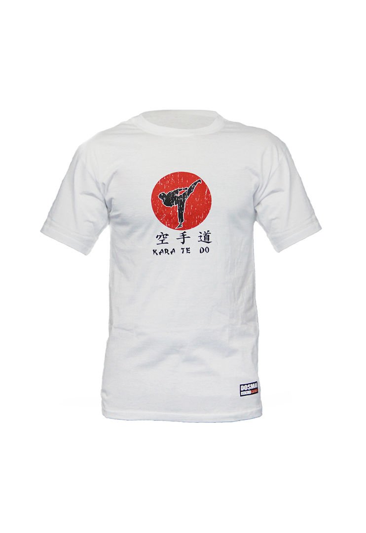 Dosmai Baskılı Karate Bisiklet Yaka Spor T-Shirt KRT832