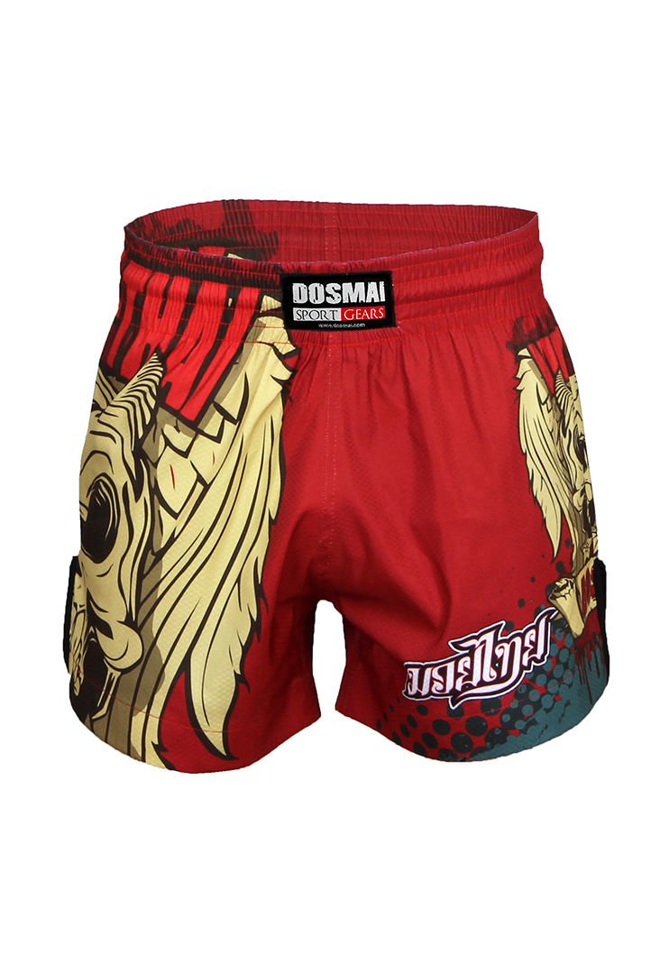 Dosmai Dijital Baskılı Strong Kick Boks Muay Thai Spor Şort MTS212 S - Kırmızı
