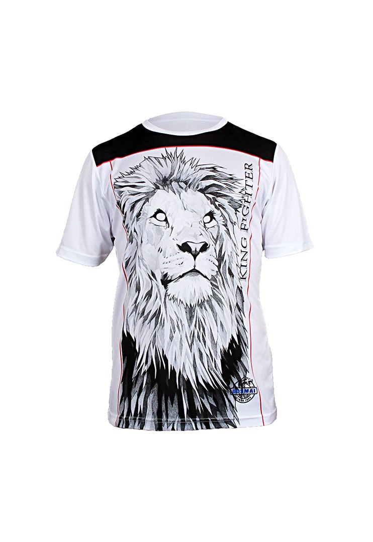 Dosmai Dijital Baskılı King Fighter Bisiklet Yaka Spor T-Shirt FGT037 L - Beyaz