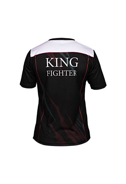 Dosmai Dijital Baskılı King Fighter Bisiklet Yaka Spor T-Shirt FGT037 L - Siyah