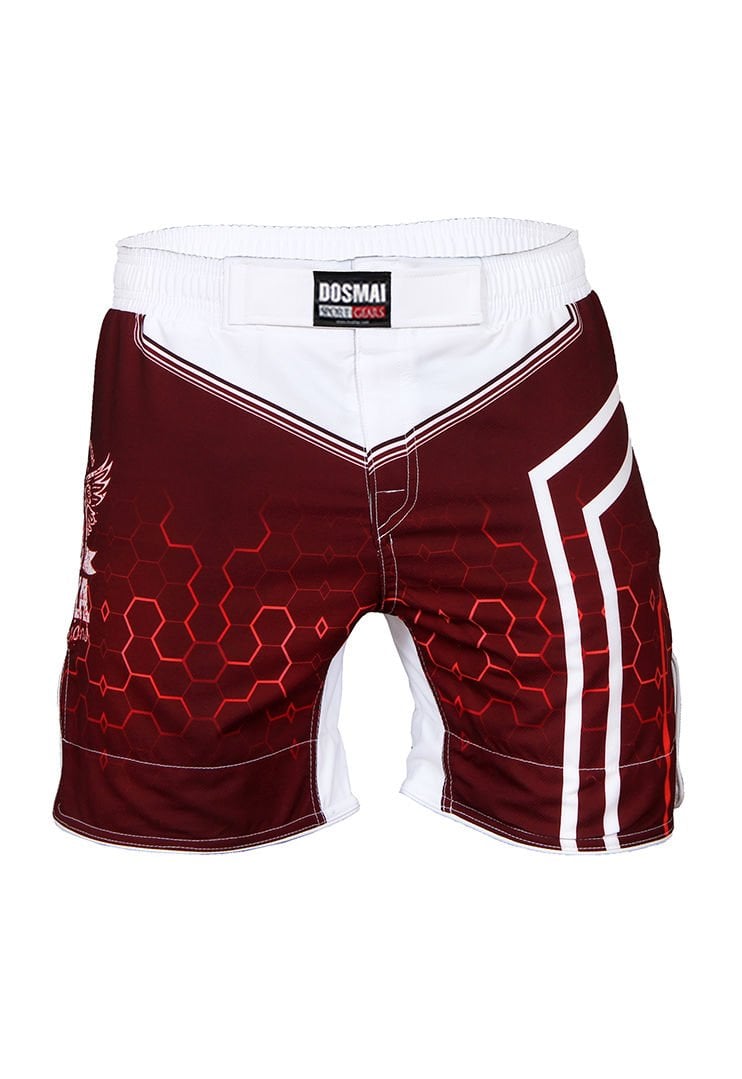 Dosmai Dijital Baskılı Hexagon Mma Spor Şort MMS224 M - Kırmızı