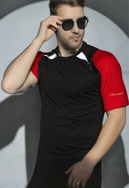 Dosmai Slim Fit Performans Fitness Antrenman Sporcu T-Shirt BYT163 2XL - Siyah