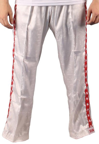 Dosmai Yıldızlı Kick Boks Wushu Pantolonu PA145 Kırmızı Beyaz - 160 cm