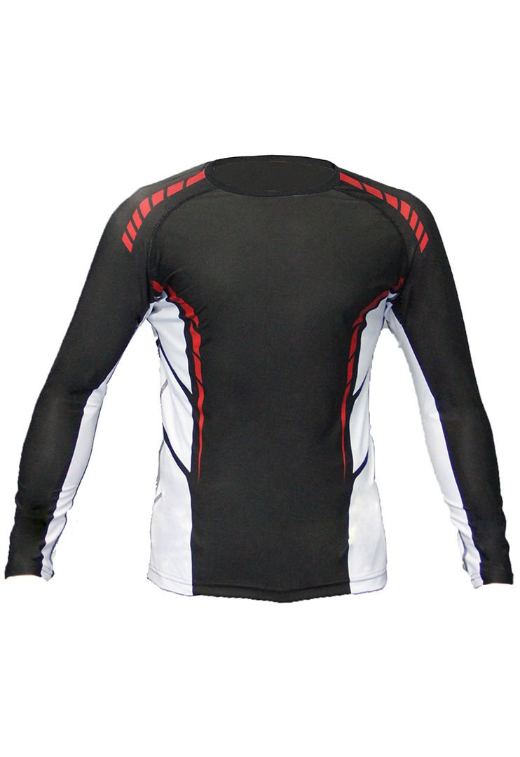 Dosmai Dijital Baskılı Uzun Kollu Long Sleeve Rashguard Spor Shirt RG071 Siyah-Beyaz - XL