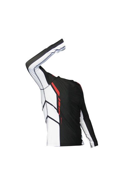 Dosmai Dijital Baskılı Uzun Kollu Long Sleeve Rashguard Spor Shirt RG071 Siyah-Beyaz - XL