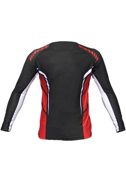 Dosmai Dijital Baskılı Uzun Kollu Long Sleeve Rashguard Spor Shirt RG071 Siyah-Kırmızı - M