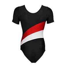 Dosmai Kısa Kol Jimnastik Mayosu Parçalı JM153 S - Siyah