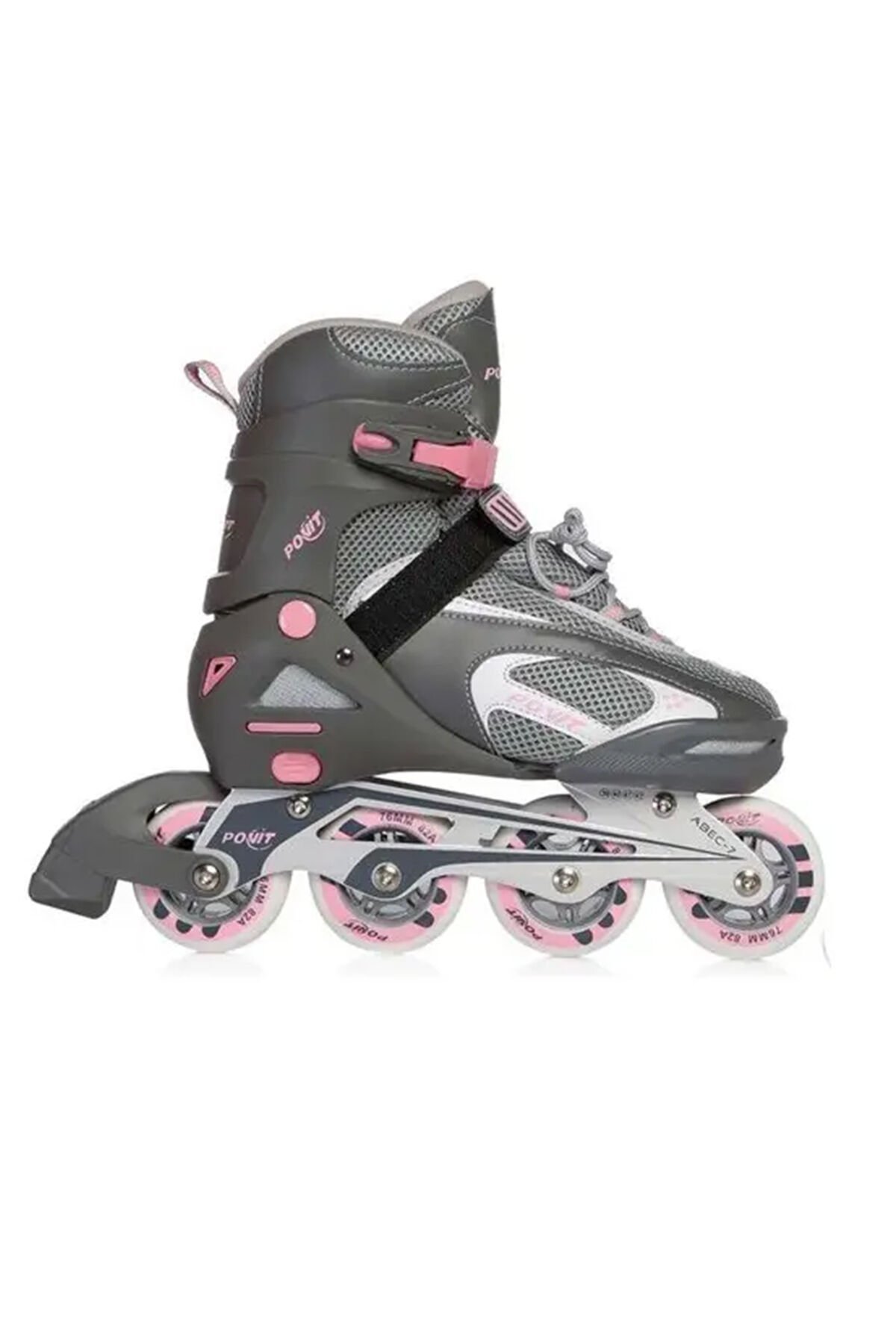 Ayarlanabilir Tekerlekli Paten Abec-7 31-34 Numara TB-08A Gri-Pembe