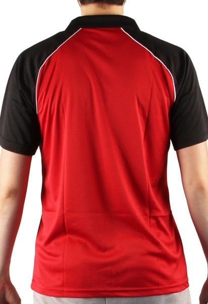 Dosmai Polo Yaka Performans Antrenman Sporcu T-Shirt PYT103 Siyah Kırmızı - XS