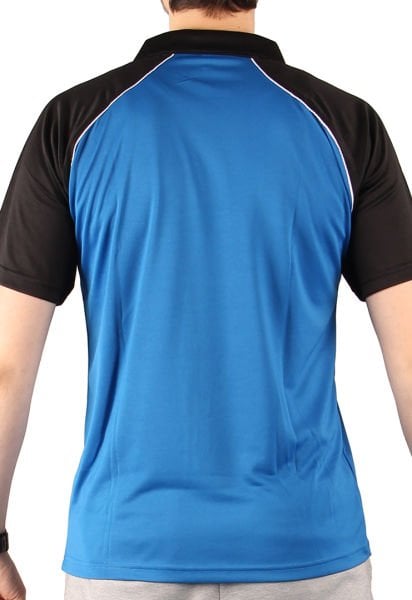 Dosmai Polo Yaka Performans Antrenman Sporcu T-Shirt PYT103 Siyah Mavi - 2XL