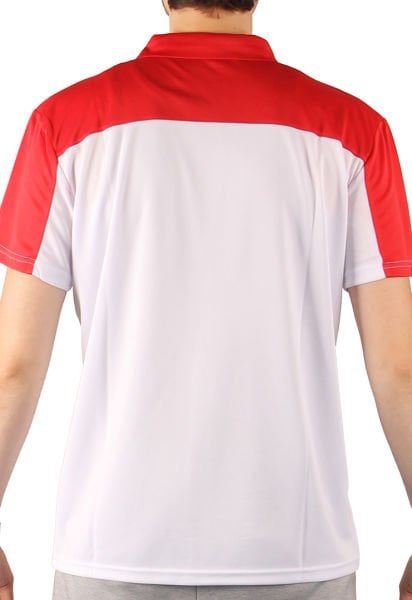 Dosmai Polo Yaka Performans Antrenman Sporcu T-Shirt PYT103 Kırmızı Beyaz - L