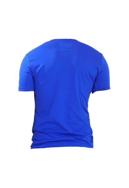 Dosmai Erkek Bisiklet Yaka Pamuklu Basic T-Shirt BSC01 Mavi - M