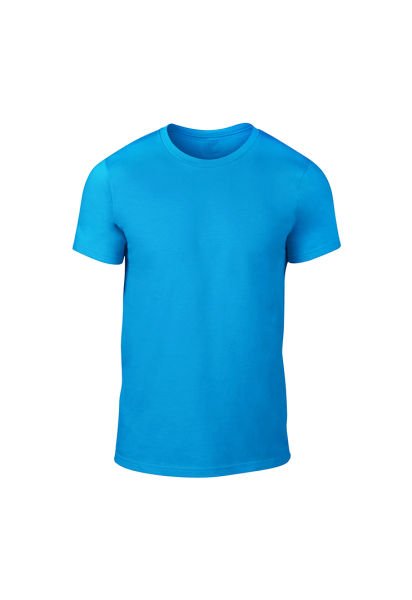 Dosmai Erkek Bisiklet Yaka Pamuklu Basic T-Shirt BSC01 Buz Mavisi - M