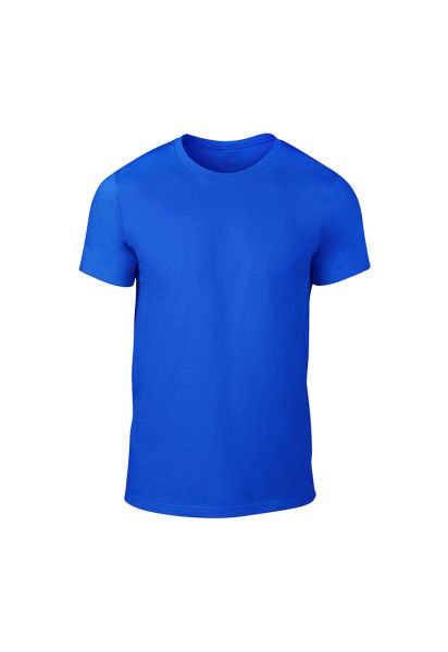 Dosmai Erkek Bisiklet Yaka Pamuklu Basic T-Shirt BSC01 Mavi - L